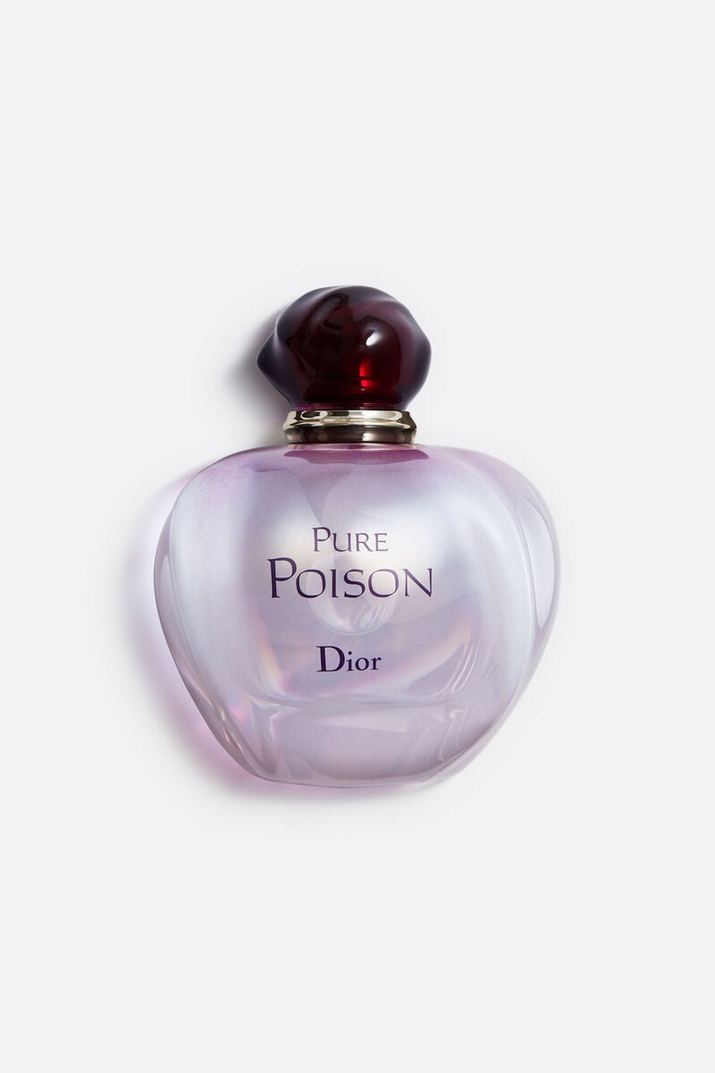 Dior Pure Poison: vista dall’alto del flacone iridescente.