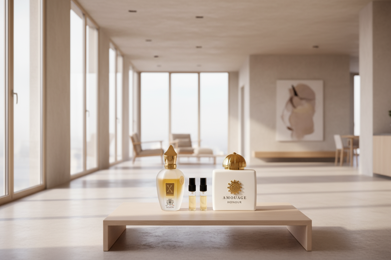 ✨ Golden Harmony | Xerjoff Naxos & Amouage Honour Woman (2×2 ml Duft-Bundle)