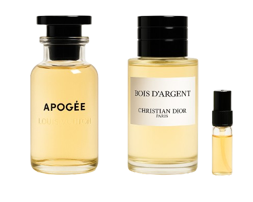 Pure Elegance Bundle — Louis Vuitton Apogée & Christian Dior Bois d'Argent 2×2 ml