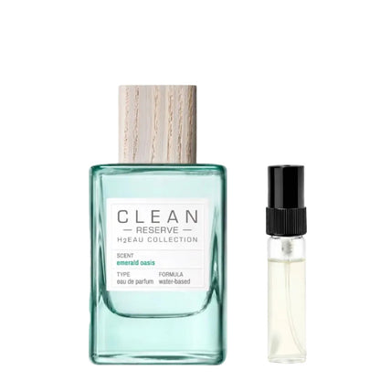 Clean Reserve H2EAU Emerald Oasis Abfüllung - zitrisch-frischer Unisex-Duft mit Mandarine und Orangenblüte - 2ml Parfum Probe DFP