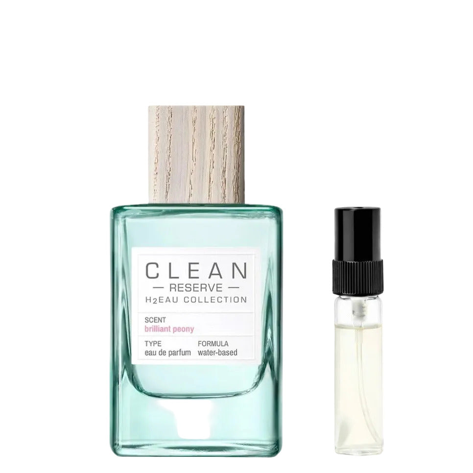 Clean Reserve H2EAU Brilliant Peony Abfüllung - frisch-floraler Unisex-Duft mit Päonie und Litschi - 2ml Parfum Probe DFP