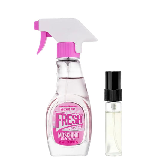 Moschino Fresh Couture Pink, décant, un parfum floral et fruité avec pamplemousse, rose et musc. Échantillon de parfum DFP