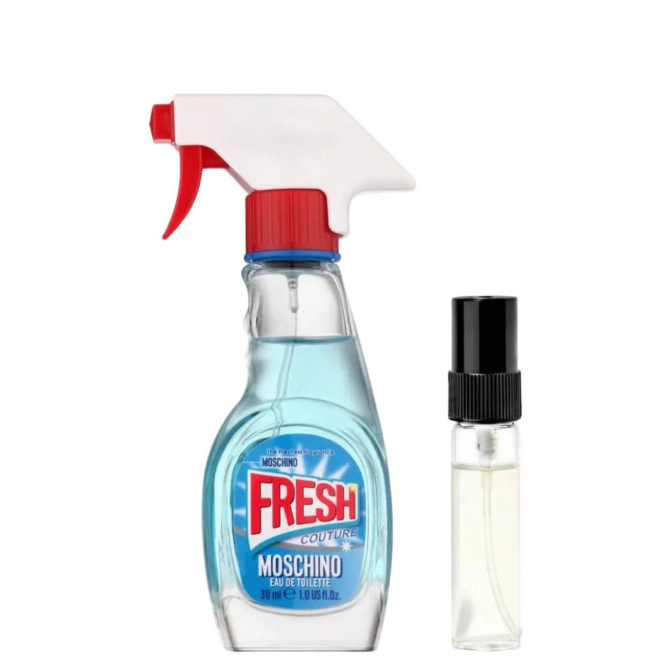 Moschino Fresh Couture, decant, a floral-fruity fragrance with bergamot, raspberry and peony. DFP perfume sample