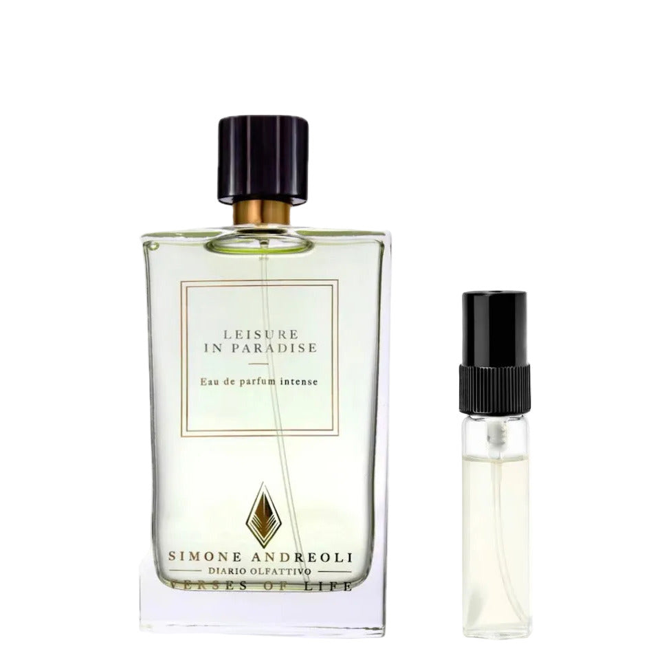 Simone Andreoli Leisure in Paradise Abfüllung – cremig-fruchtiger Unisex-Duft mit Papaya, Kokos und Vanille – Parfum Probe DFP