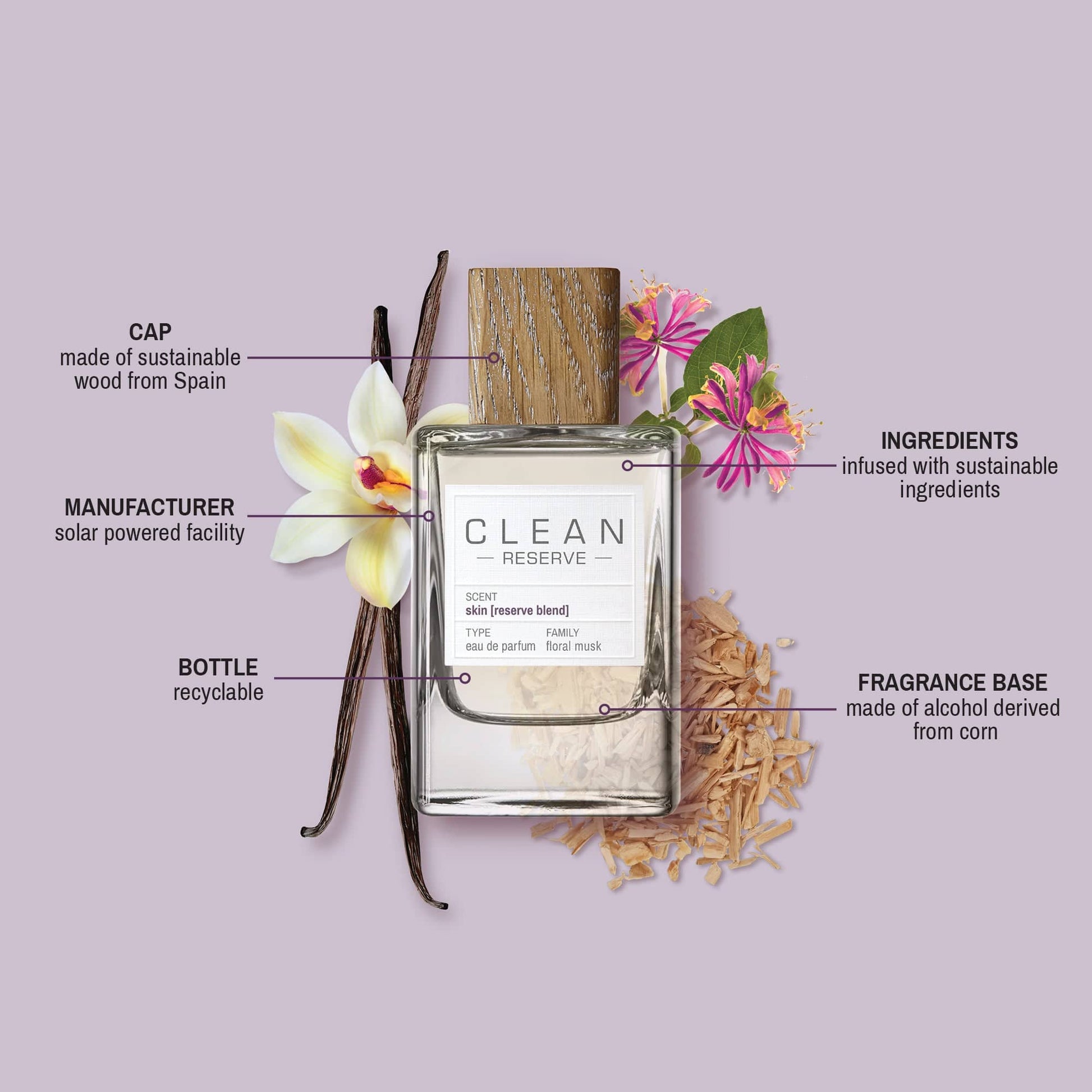 Clean Reserve Skin Abfüllung - floraler Unisex-Duft mit Orangenblüte und Moschus - 2ml Parfum Probe DFP