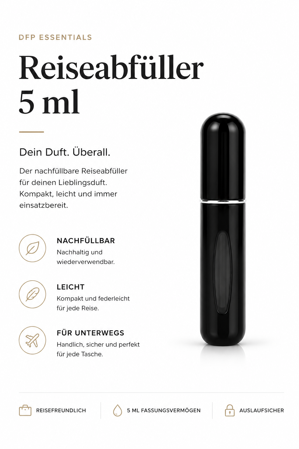Reiseabfüller 5 ml – Parfum Abfüllung im praktischen Reiseflakon für unterwegs