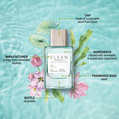Clean Reserve H2EAU Water Lotus Abfüllung - aquatisch-frischer Unisex-Duft mit Lotus und Moschus