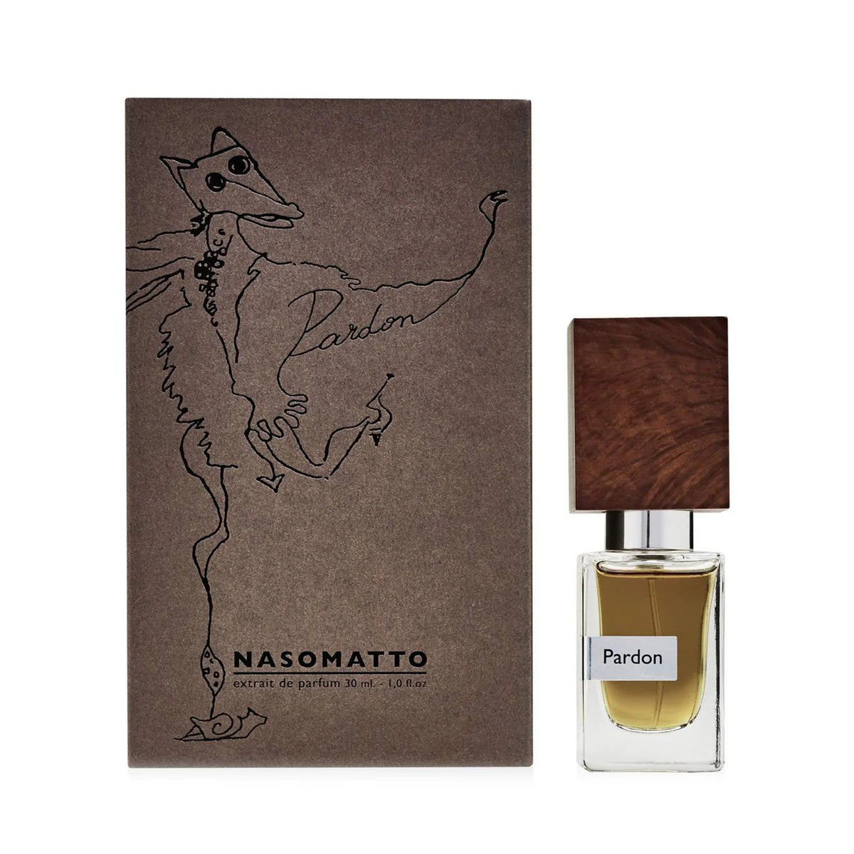 Nasomatto Pardon decant, a dark, spicy Extrait de Parfum with chocolate, oud and sandalwood, DFP perfume sample