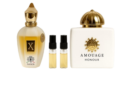 ✨ Golden Harmony | Xerjoff Naxos & Amouage Honour Woman (2×2 ml Duft-Bundle)