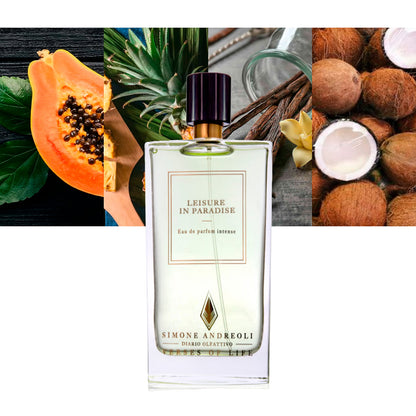 Simone Andreoli Leisure in Paradise Abfüllung – cremig-fruchtiger Unisex-Duft mit Papaya, Kokos und Vanille – Parfum Probe DFP