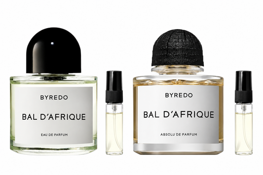Bal d’Afrique Vergleichsduo | Eau de Parfum & Absolu (2 × 2 ml) mit passenden 2-ml-Abfüllern