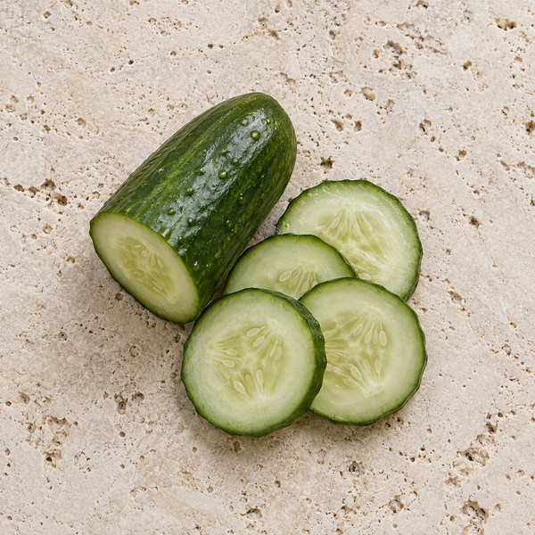 Frische Gurke mit hellgrünen Scheiben