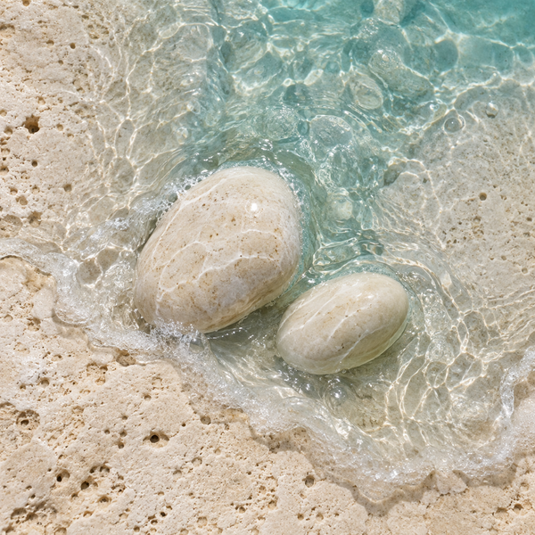 Clear water and smooth stones symbolising marine notes