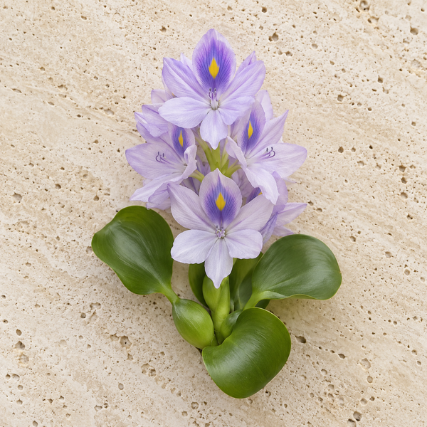 Hellviolette Wasserhyazinthenblüten mit gelbem Fleck