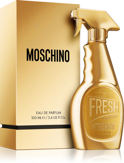 Moschino Fresh Couture Gold, decant, a fruity-floral fragrance with pear, jasmine and vanilla. DFP perfume sample
